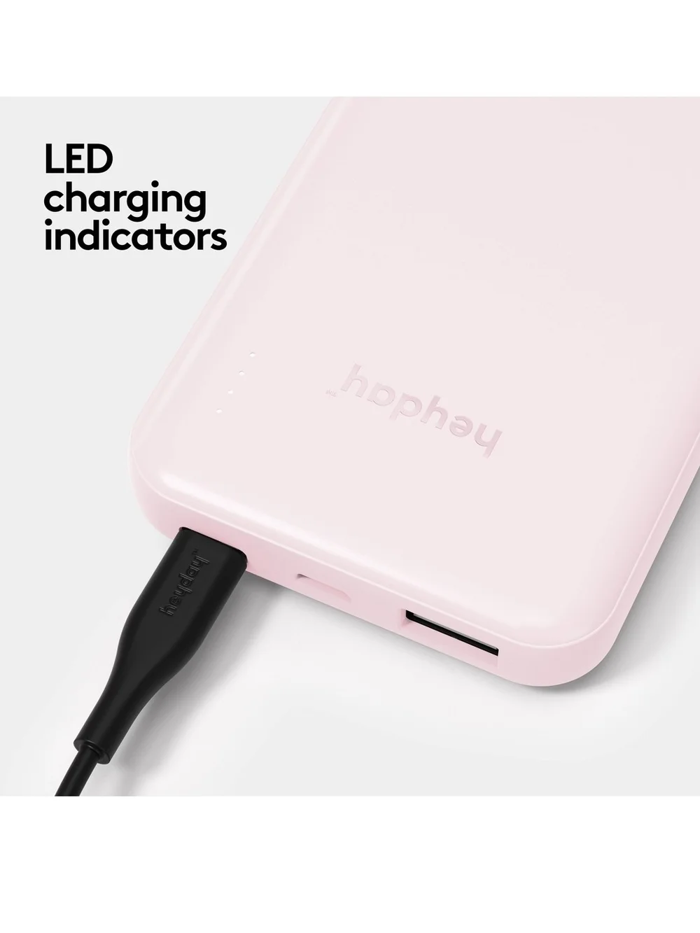 heyday White Power Bank with White 8ft Lightning Cable